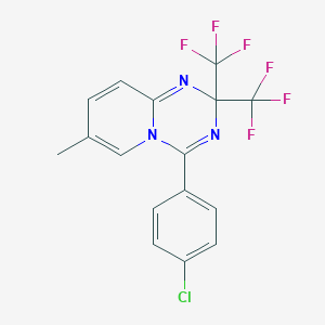 molecular formula C16H10ClF6N3 B395990 4-(4-chlorophenyl)-7-methyl-2,2-bis(trifluoromethyl)-2H-pyrido[1,2-a][1,3,5]triazine 