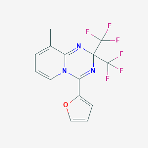 molecular formula C14H9F6N3O B395992 4-(2-Furyl)-9-methyl-2,2-bis(trifluoromethyl)-2H-pyrido[1,2-a][1,3,5]triazine 