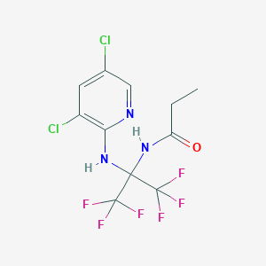 molecular formula C11H9Cl2F6N3O B395996 N-[1-[(3,5-dichloropyridin-2-yl)amino]-2,2,2-trifluoro-1-(trifluoromethyl)ethyl]propanamide 