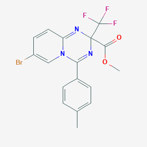 molecular formula C17H13BrF3N3O2 B395999 Methyl 7-bromo-4-(4-methylphenyl)-2-(trifluoromethyl)-2H-pyrido[1,2-a][1,3,5]triazine-2-carboxylate 