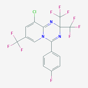 molecular formula C16H6ClF10N3 B396002 9-chloro-4-(4-fluorophenyl)-2,2,7-tris(trifluoromethyl)-2H-pyrido[1,2-a][1,3,5]triazine 