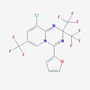 molecular formula C14H5ClF9N3O B396004 9-chloro-4-(2-furyl)-2,2,7-tris(trifluoromethyl)-2H-pyrido[1,2-a][1,3,5]triazine 