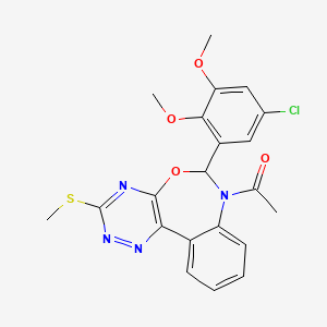 1-[6-(5-chloro-2,3-dimethoxyphenyl)-3-(methylsulfanyl)[1,2,4]triazino[5,6-d][3,1]benzoxazepin-7(6H)-yl]ethanone