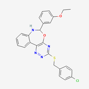 3-[(4-chlorobenzyl)thio]-6-(3-ethoxyphenyl)-6,7-dihydro[1,2,4]triazino[5,6-d][3,1]benzoxazepine