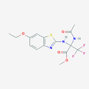 molecular formula C15H16F3N3O4S B396021 Methyl 2-(acetylamino)-2-[(6-ethoxy-1,3-benzothiazol-2-yl)amino]-3,3,3-trifluoropropanoate CAS No. 447411-05-4