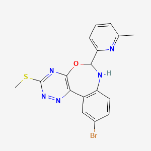 molecular formula C17H14BrN5OS B3960223 10-Bromo-6-(6-methylpyridin-2-yl)-3-methylsulfanyl-6,7-dihydro-[1,2,4]triazino[5,6-d][3,1]benzoxazepine 