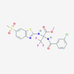 Methyl 2-[(3-chlorobenzoyl)amino]-3,3,3-trifluoro-2-{[6-(methylsulfonyl)-1,3-benzothiazol-2-yl]amino}propanoate