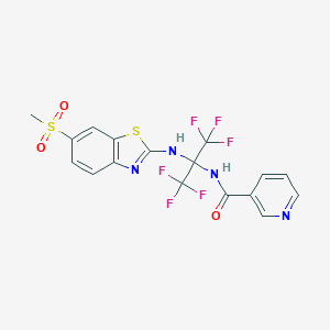 N-[1,1,1,3,3,3-hexafluoro-2-[(6-methylsulfonyl-1,3-benzothiazol-2-yl)amino]propan-2-yl]pyridine-3-carboxamide