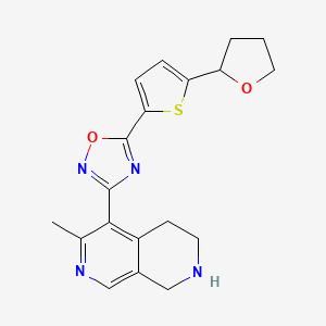 3-(3-Methyl-5,6,7,8-tetrahydro-2,7-naphthyridin-4-yl)-5-[5-(oxolan-2-yl)thiophen-2-yl]-1,2,4-oxadiazole