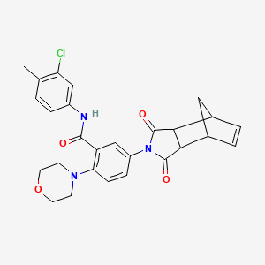 N-(3-chloro-4-methylphenyl)-5-(3,5-dioxo-4-azatricyclo[5.2.1.0~2,6~]dec-8-en-4-yl)-2-(4-morpholinyl)benzamide