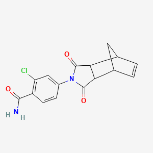 2-chloro-4-(3,5-dioxo-4-azatricyclo[5.2.1.0~2,6~]dec-8-en-4-yl)benzamide