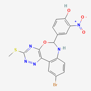 4-[10-bromo-3-(methylthio)-6,7-dihydro[1,2,4]triazino[5,6-d][3,1]benzoxazepin-6-yl]-2-nitrophenol