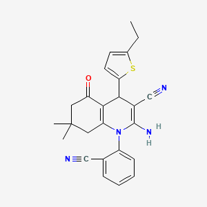 2-amino-1-(2-cyanophenyl)-4-(5-ethylthiophen-2-yl)-7,7-dimethyl-5-oxo-6,8-dihydro-4H-quinoline-3-carbonitrile