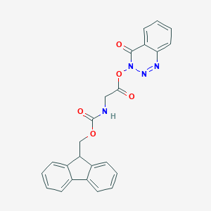 molecular formula C24H18N4O5 B039605 (4-Oxo-1,2,3-benzotriazin-3-yl) 2-(9H-fluoren-9-ylmethoxycarbonylamino)acetate CAS No. 114119-87-8