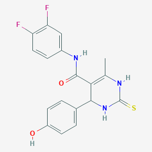 N-(3,4-difluorophenyl)-4-(4-hydroxyphenyl)-6-methyl-2-thioxo-1,2,3,4-tetrahydro-5-pyrimidinecarboxamide