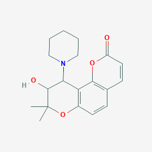 9-hydroxy-8,8-dimethyl-10-(1-piperidinyl)-9,10-dihydro-2H,8H-pyrano[2,3-f]chromen-2-one