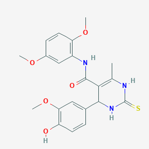 N-(2,5-dimethoxyphenyl)-4-(4-hydroxy-3-methoxyphenyl)-6-methyl-2-thioxo-1,2,3,4-tetrahydro-5-pyrimidinecarboxamide