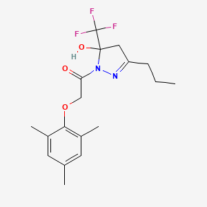 1-[5-hydroxy-3-propyl-5-(trifluoromethyl)-4,5-dihydro-1H-pyrazol-1-yl]-2-(2,4,6-trimethylphenoxy)ethanone