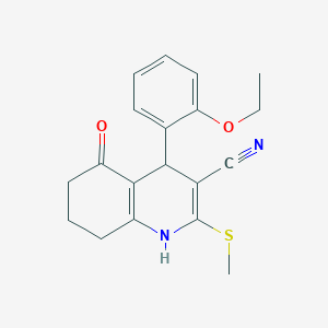 molecular formula C19H20N2O2S B3960588 4-(2-Ethoxyphenyl)-2-(methylsulfanyl)-5-oxo-1,4,5,6,7,8-hexahydroquinoline-3-carbonitrile 