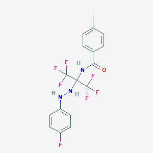 molecular formula C17H14F7N3O B396061 4-methyl-N-[2,2,2-trifluoro-1-[2-(4-fluorophenyl)hydrazino]-1-(trifluoromethyl)ethyl]benzamide 