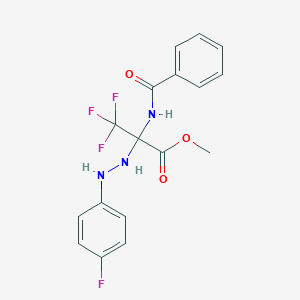 Methyl 2-(benzoylamino)-3,3,3-trifluoro-2-[2-(4-fluorophenyl)hydrazino]propanoate