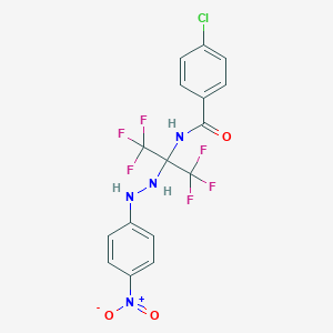 4-chloro-N-[2,2,2-trifluoro-1-(2-{4-nitrophenyl}hydrazino)-1-(trifluoromethyl)ethyl]benzamide