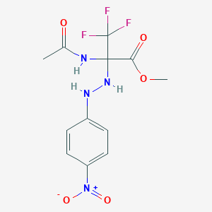 molecular formula C12H13F3N4O5 B396075 Methyl 2-(acetylamino)-3,3,3-trifluoro-2-(2-{4-nitrophenyl}hydrazino)propanoate 