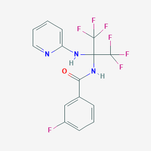 molecular formula C15H10F7N3O B396077 3-fluoro-N-[2,2,2-trifluoro-1-(pyridin-2-ylamino)-1-(trifluoromethyl)ethyl]benzamide 