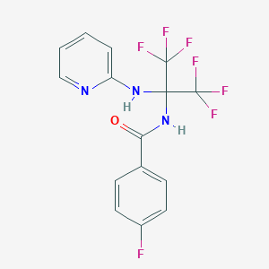 molecular formula C15H10F7N3O B396081 4-fluoro-N-[1,1,1,3,3,3-hexafluoro-2-(pyridin-2-ylamino)propan-2-yl]benzamide 