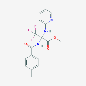 molecular formula C17H16F3N3O3 B396083 Methyl 3,3,3-trifluoro-2-[(4-methylbenzoyl)amino]-2-(pyridin-2-ylamino)propanoate 
