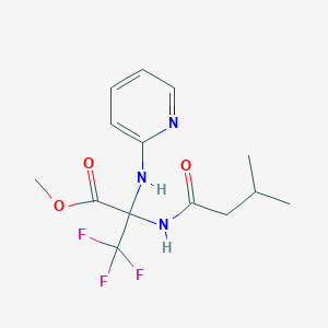 molecular formula C14H18F3N3O3 B396084 Methyl 3,3,3-trifluoro-2-[(3-methylbutanoyl)amino]-2-(2-pyridinylamino)propanoate 
