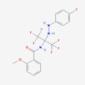 molecular formula C17H14F7N3O2 B396089 2-methoxy-N-[2,2,2-trifluoro-1-[2-(4-fluorophenyl)hydrazino]-1-(trifluoromethyl)ethyl]benzamide CAS No. 489414-50-8