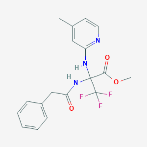 molecular formula C18H18F3N3O3 B396090 Methyl 3,3,3-trifluoro-2-[(4-methyl-2-pyridinyl)amino]-2-[(phenylacetyl)amino]propanoate CAS No. 488812-53-9