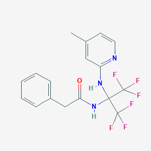 2-phenyl-N-[2,2,2-trifluoro-1-[(4-methyl-2-pyridinyl)amino]-1-(trifluoromethyl)ethyl]acetamide