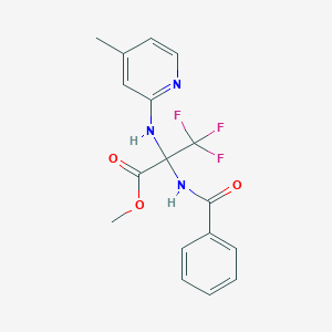 molecular formula C17H16F3N3O3 B396093 Methyl 2-(benzoylamino)-3,3,3-trifluoro-2-[(4-methylpyridin-2-yl)amino]propanoate 