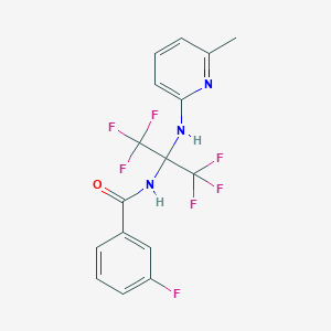molecular formula C16H12F7N3O B396101 3-fluoro-N-[2,2,2-trifluoro-1-[(6-methyl-2-pyridinyl)amino]-1-(trifluoromethyl)ethyl]benzamide 