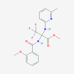 molecular formula C18H18F3N3O4 B396102 Methyl 3,3,3-trifluoro-2-[(2-methoxybenzoyl)amino]-2-[(6-methylpyridin-2-yl)amino]propanoate 