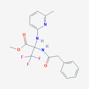 molecular formula C18H18F3N3O3 B396104 Methyl 3,3,3-trifluoro-2-[(6-methyl-2-pyridinyl)amino]-2-[(phenylacetyl)amino]propanoate 