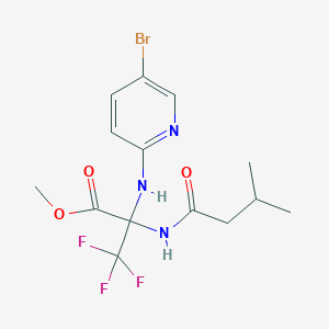 Methyl 2-[(5-bromo-2-pyridinyl)amino]-3,3,3-trifluoro-2-[(3-methylbutanoyl)amino]propanoate