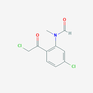 molecular formula C10H9Cl2NO2 B039611 N-[5-Chloro-2-(chloroacetyl)phenyl]-N-methylformamide CAS No. 124959-01-9