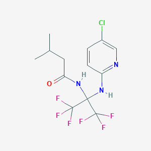 molecular formula C13H14ClF6N3O B396110 N-[1-[(5-chloro-2-pyridinyl)amino]-2,2,2-trifluoro-1-(trifluoromethyl)ethyl]-3-methylbutanamide 