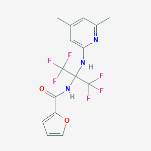 molecular formula C15H13F6N3O2 B396115 N-[1-[(4,6-dimethyl-2-pyridinyl)amino]-2,2,2-trifluoro-1-(trifluoromethyl)ethyl]-2-furamide 