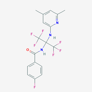 molecular formula C17H14F7N3O B396116 N-[1-[(4,6-dimethyl-2-pyridinyl)amino]-2,2,2-trifluoro-1-(trifluoromethyl)ethyl]-4-fluorobenzamide 