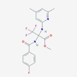 molecular formula C18H17F4N3O3 B396121 Methyl 2-[(4,6-dimethylpyridin-2-yl)amino]-3,3,3-trifluoro-2-[(4-fluorobenzoyl)amino]propanoate 