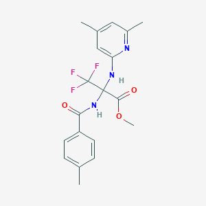 molecular formula C19H20F3N3O3 B396122 Methyl 2-[(4,6-dimethyl-2-pyridinyl)amino]-3,3,3-trifluoro-2-[(4-methylbenzoyl)amino]propanoate 