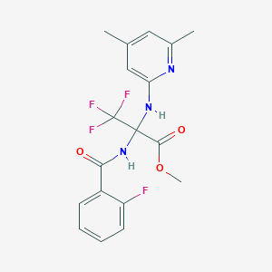 molecular formula C18H17F4N3O3 B396124 Methyl 2-[(4,6-dimethylpyridin-2-yl)amino]-3,3,3-trifluoro-2-[(2-fluorobenzoyl)amino]propanoate 