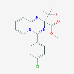 molecular formula C16H11ClF3N3O2 B396125 4-(4-Chloro-phenyl)-2-trifluoromethyl-2H-pyrido[1,2-a][1,3,5]triazine-2-carboxylic acid methyl ester 
