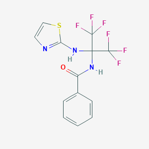 molecular formula C13H9F6N3OS B396128 N-[1,1,1,3,3,3-hexafluoro-2-(1,3-thiazol-2-ylamino)propan-2-yl]benzamide 