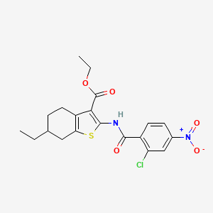 ETHYL 2-(2-CHLORO-4-NITROBENZAMIDO)-6-ETHYL-4,5,6,7-TETRAHYDRO-1-BENZOTHIOPHENE-3-CARBOXYLATE