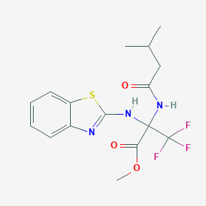 Methyl 2-(1,3-benzothiazol-2-ylamino)-3,3,3-trifluoro-2-[(3-methylbutanoyl)amino]propanoate